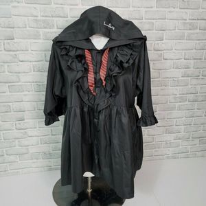 Luna Catz Hooded Ruffle‎ Dress Babydoll Style 3/4 Sleeve Black Lolita Gothic